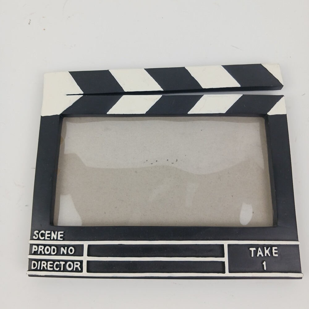 Classic Black White Directors Clapboard Free Standing Picture Frame 3.5"x6.5"